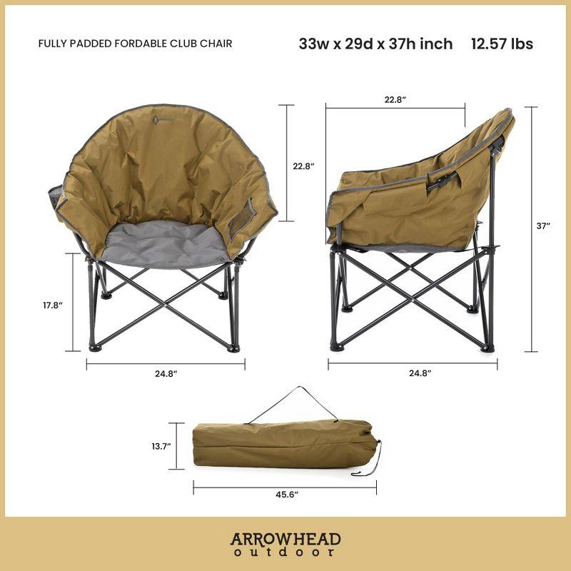 ARROWHEAD Outdoor Folding Camping Chair with Cushions