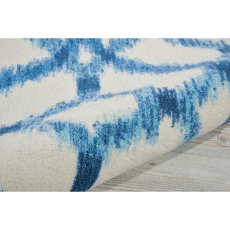 Waverly Sun & Shade "Izmir Ikat" Aegean Indoor/Outdoor Area Rug by Nourison SND05 2'3" x 8'