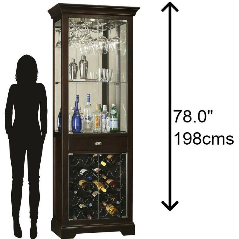 Elegant Transitional Gimlet Wine & Bar Cabinet in Rich Brown