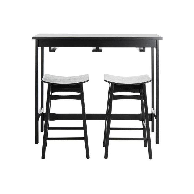 Colbie Black 3-Piece Pub Set with Wooden Legs