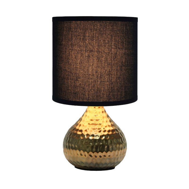 Hammered Drip Mini Table Lamp with Fabric Shade - Simple Designs