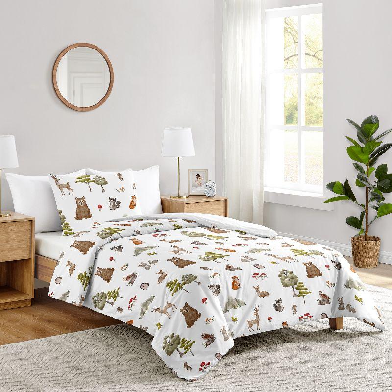 Watercolor Woodland Forest Animals Twin Comforter Set by Sweet Jojo Designs