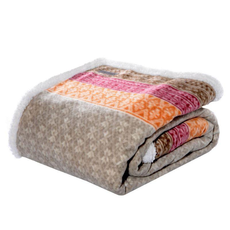 Eddie Bauer Eddie Bauer Printed Plush Fleece/Sherpa Oversized Throw Blanket