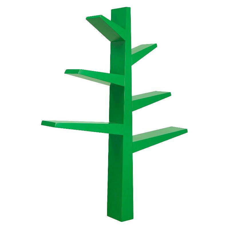 Enchanted Forest Green Tree-Shaped Kids Bookshelf