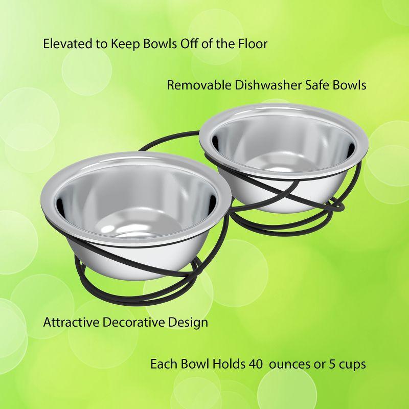 Stainless Steel Elevated Pet Bowls with Iron Stand