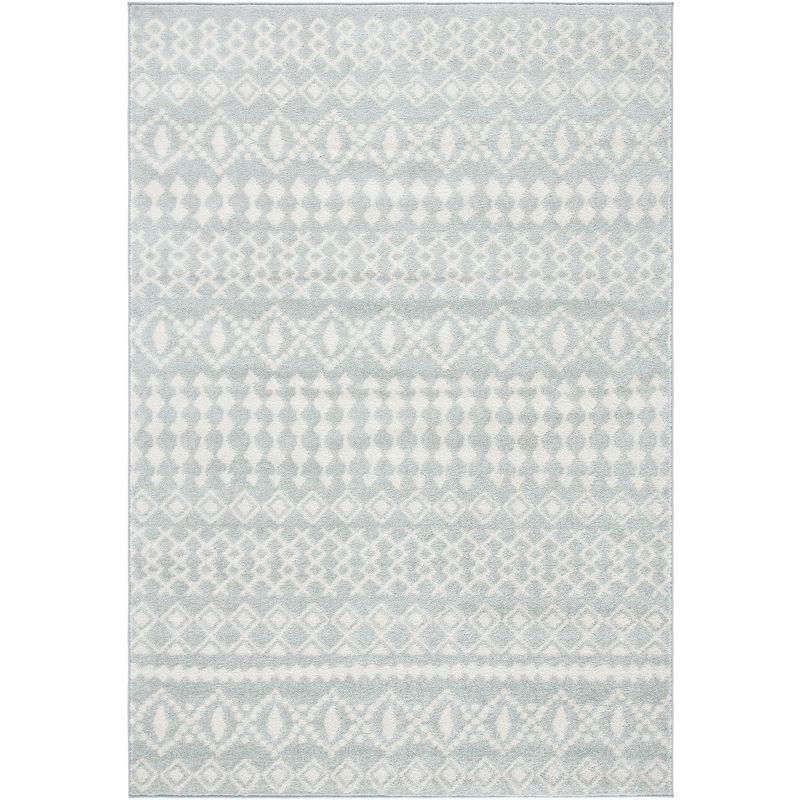 Boho-Chic Light Grey/Ivory Hand-Knotted Easy Care Area Rug