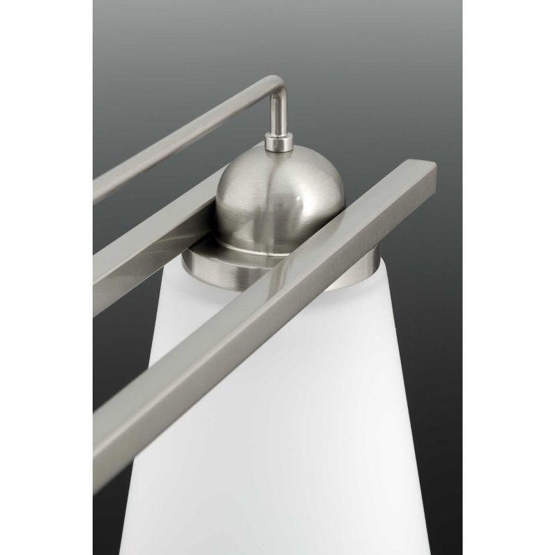 Progress Lighting Flight 4-Light Bath Vanity, Brushed Nickel, Etched Glass Shade