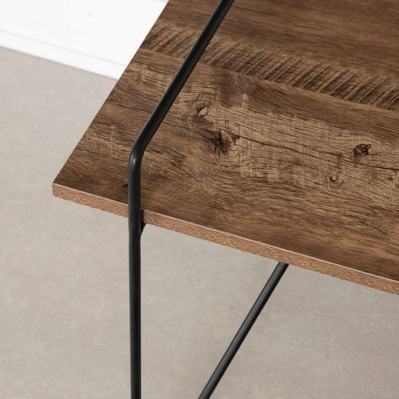 Slendel Coffee Table Brown Oak - South Shore: Laminated MDF, Meets ASTM Standards, with Shelf