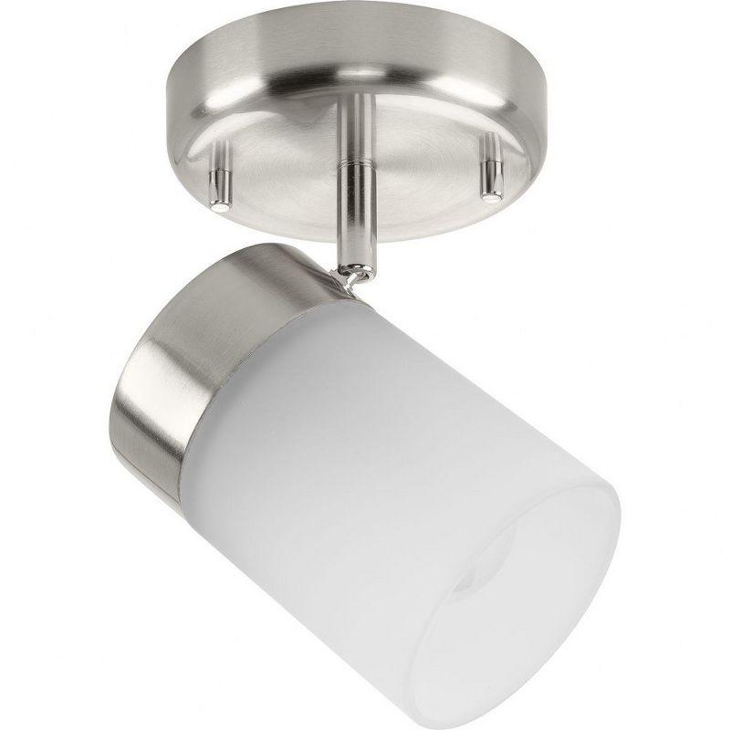 Progress Lighting, Ridgecrest, 1-Light Wall Sconce, Brushed Nickel, Frosted Glass Shade