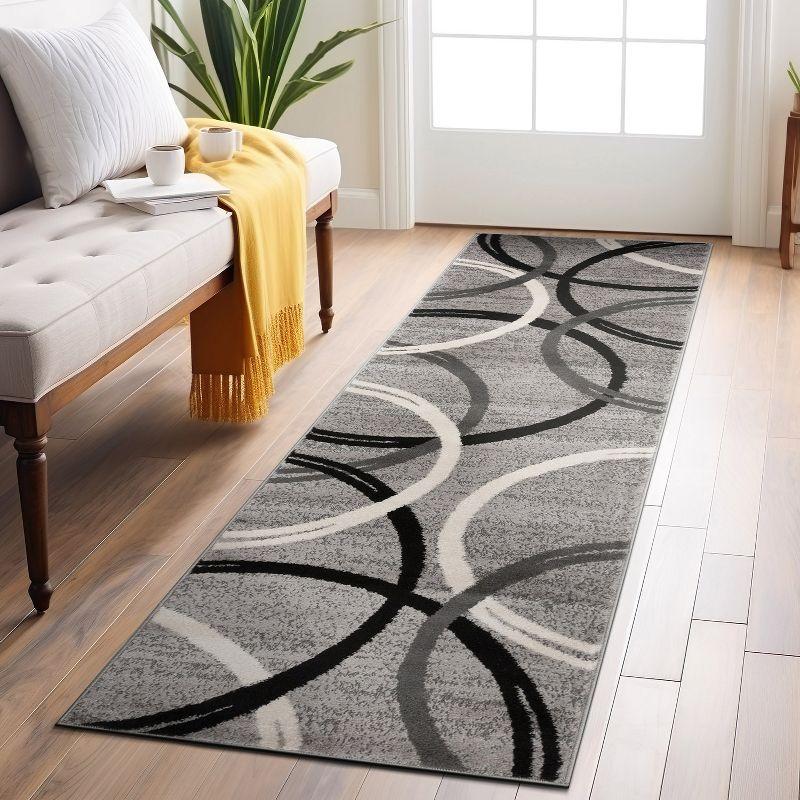 World Rug Gallery Contemporary Abstract Circles Design Area Rug