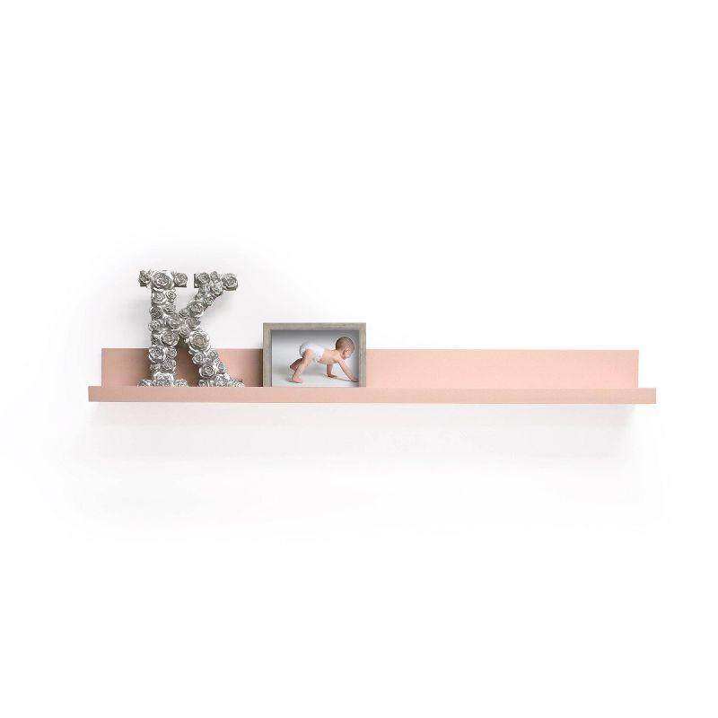 35.4" Picture Ledge Shelf for Kids' Room Pink - InPlace: Decorative Wall Shelf, MDF, Painted, 17 lb Capacity
