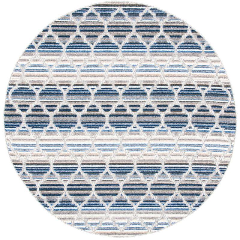 Cabana CBN333 Loomed Indoor Area Rug - Blue/Grey - 6'7"x6'7" Round - Safavieh