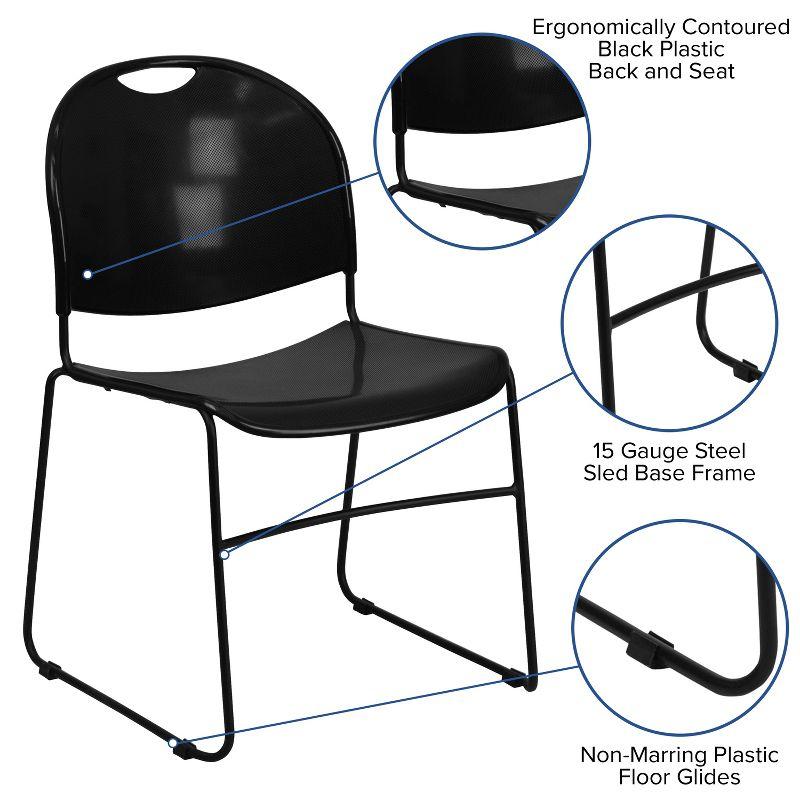 Gaea 880 lb. Capacity Ultra-Compact Stack Chair with Metal Frame