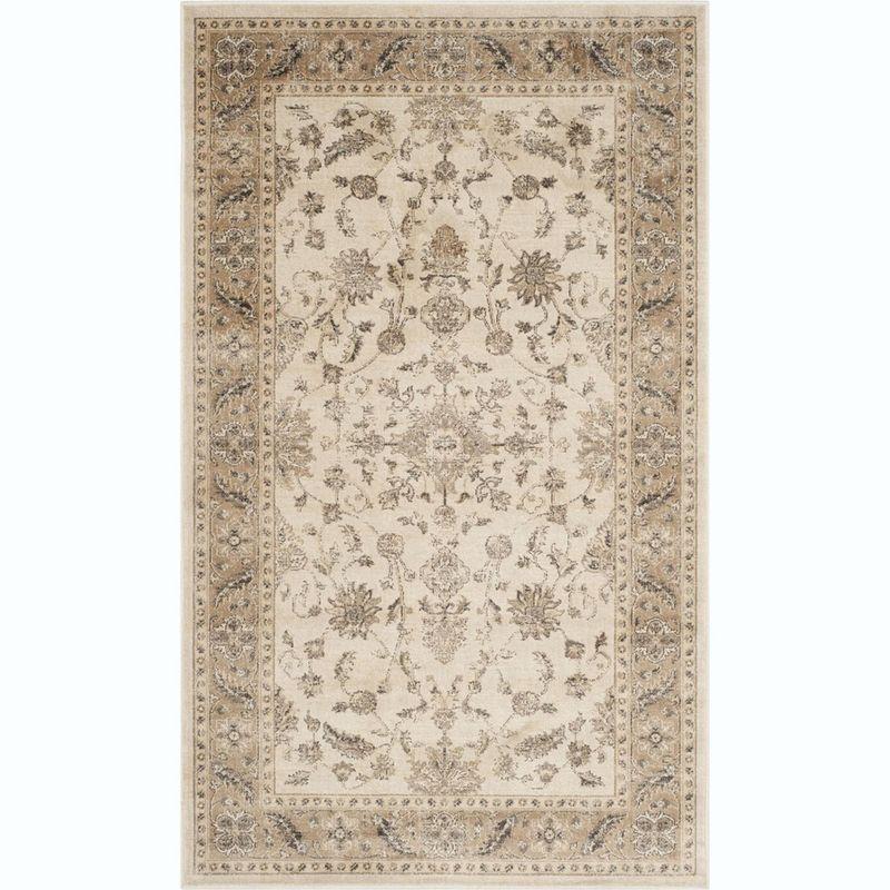 Vintage Stone and Caramel Hand-knotted Rectangular Area Rug