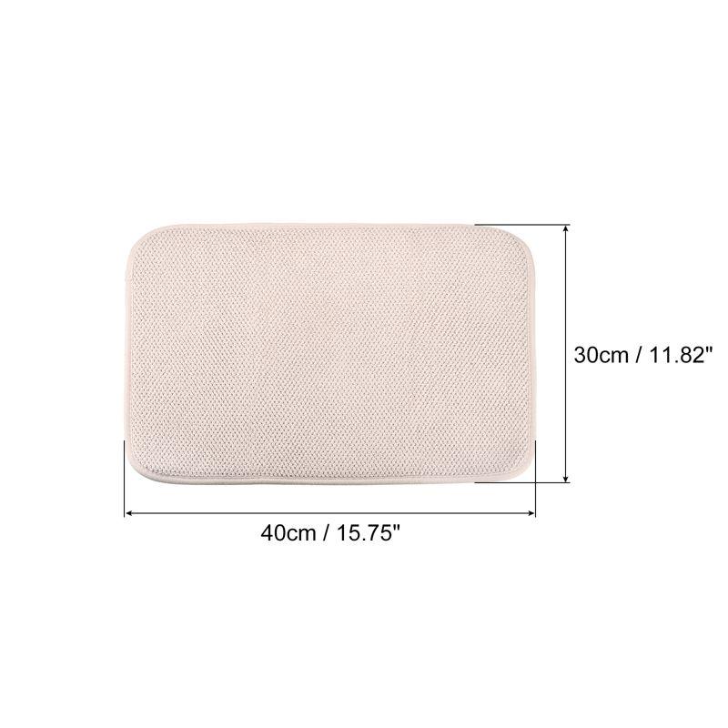 Unique Bargains Microfiber Ultra-absorbent Fast Drying Kitchen Dish Drying Mat Beige 2 Pcs