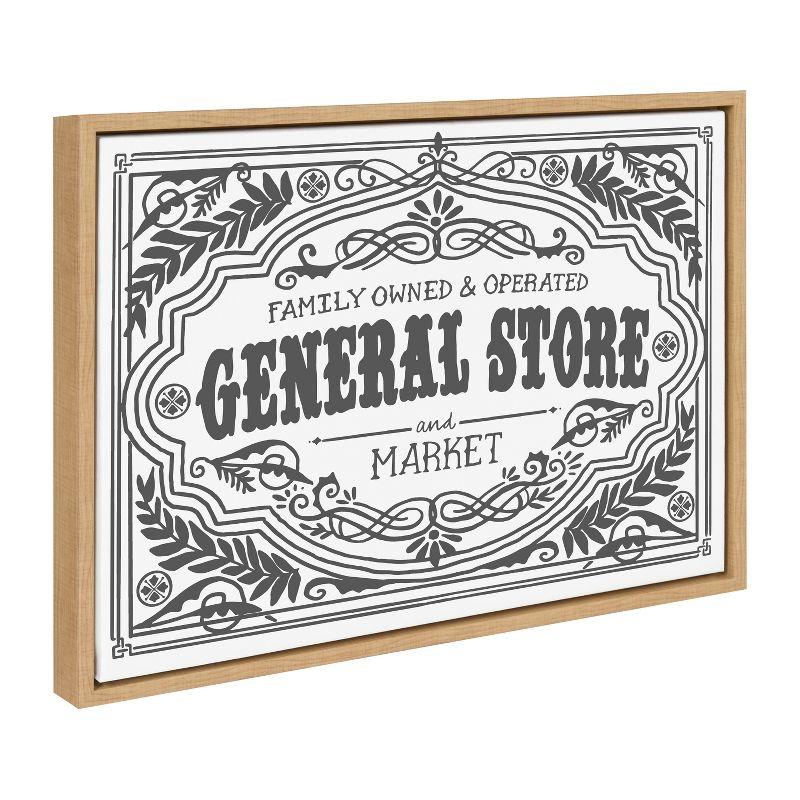 Kate & Laurel All Things Decor 18"x24" General Store Family BW Framed Canvas by Border Bloom Natural