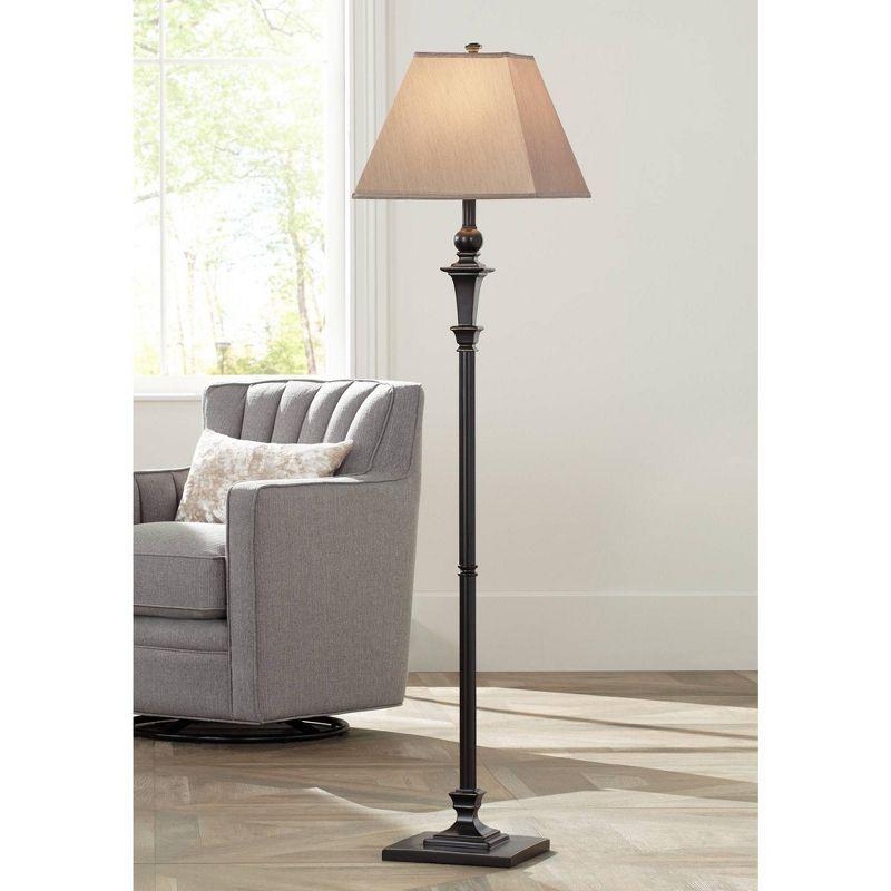 Regency Hill Madison Italian Traditional 59" Tall Standing Floor Lamps Set of 2 Lights Brown Metal Bronze Finish Living Room Bedroom House Reading