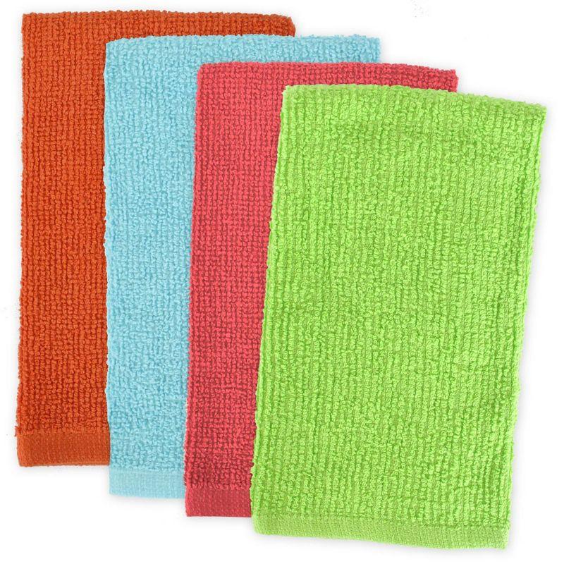 Bright Assorted Cotton Terry Dishtowel Set, 4-Pack