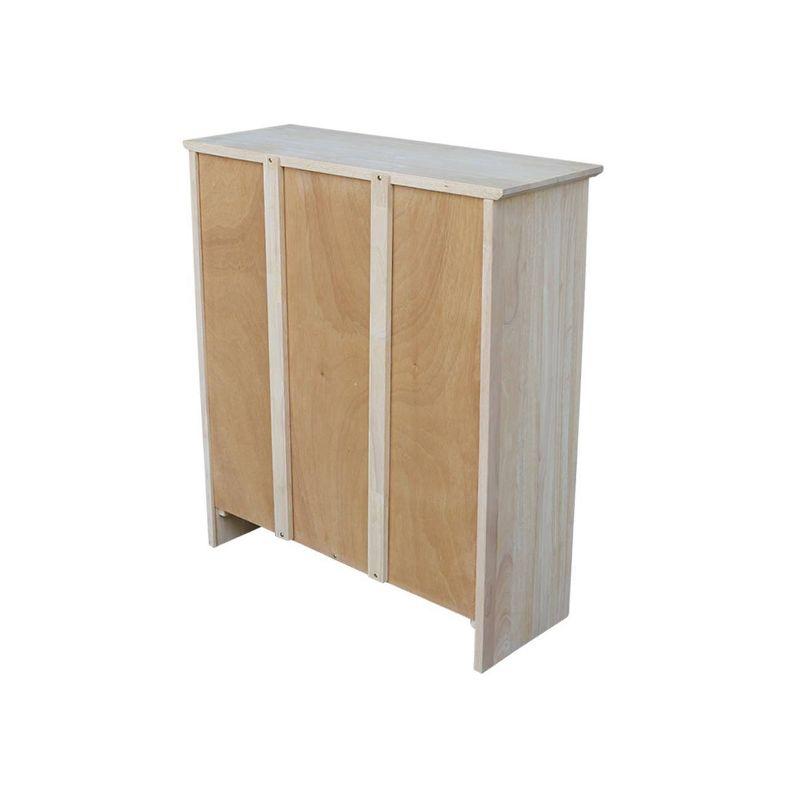 International Concepts 36" Shaker Bookshelf Unfinished: Mid-Century Modern Style, 3-Tier Storage, Hardwood Construction