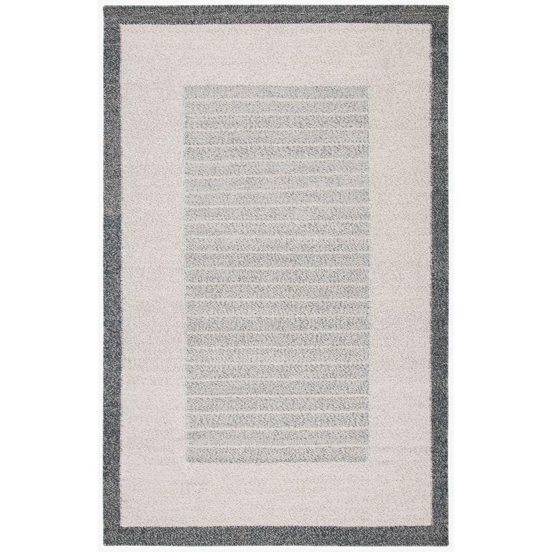 Kilim KLM155 FLAT WEAVE Accent Rug - Ivory/Grey - 3'x5' - Safavieh