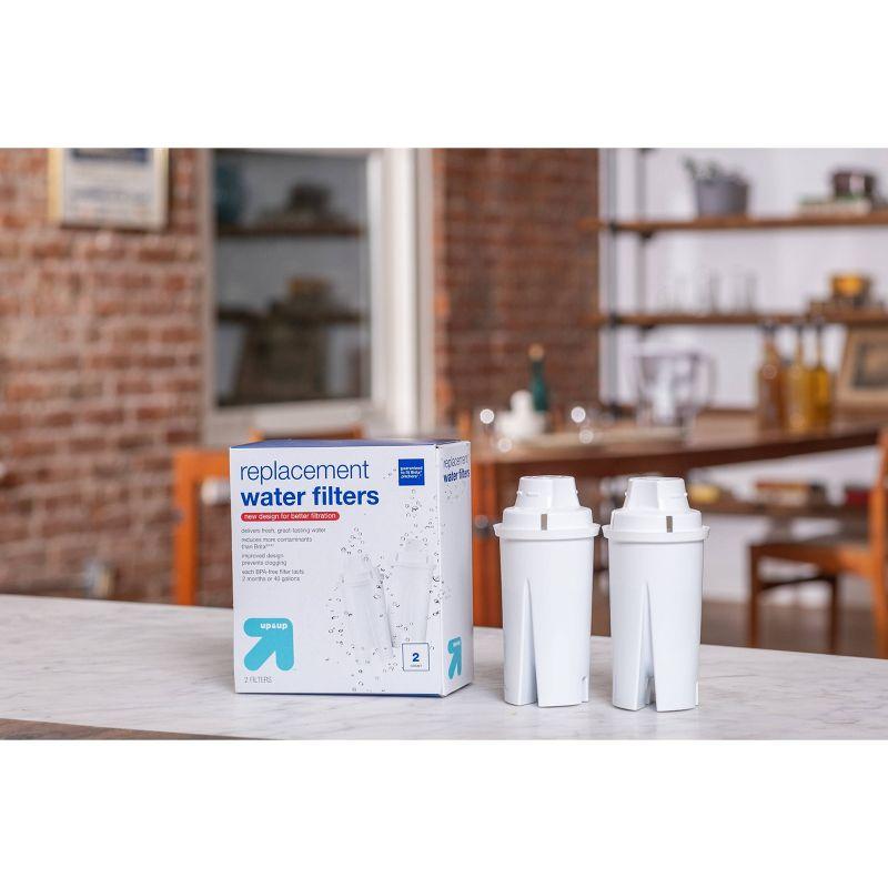 Replacement Water Filters 2pk - up&up™: BPA-Free, Compatible with Brita Pitchers, Filters Benzene & Mercury