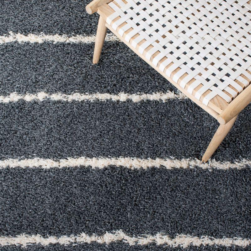 Venus Shag VNS604 Power Loomed Area Rug - Dark Grey/Ivory - 8'x10' - Safavieh.