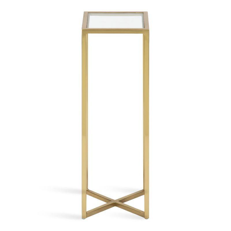 Kate and Laurel Jaspur Square Metal Drink Table, 7x7x21, Gold