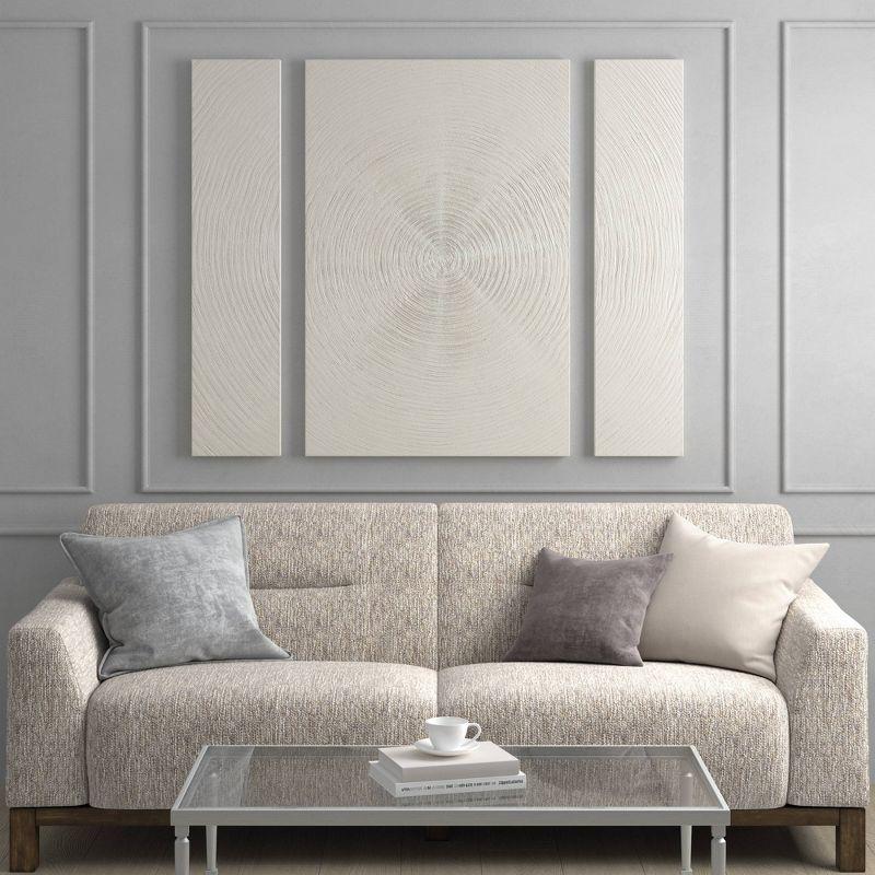 Silver Sand Hand Embellished Abstract 3-Piece Canvas Wall Art Set