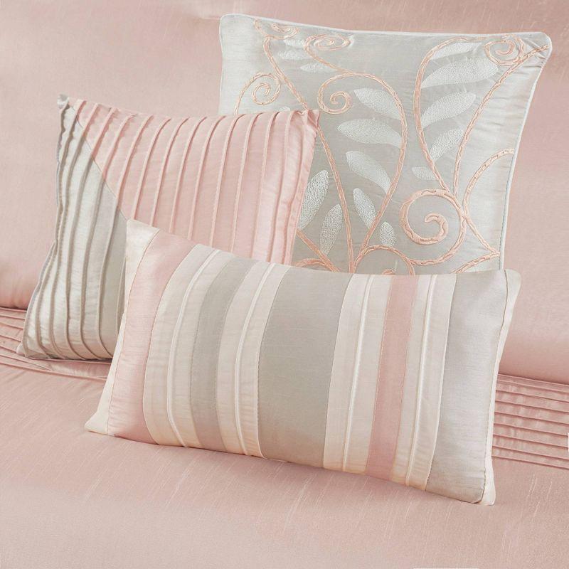 Amherst 7 Piece Striped and Pleated Comforter Set