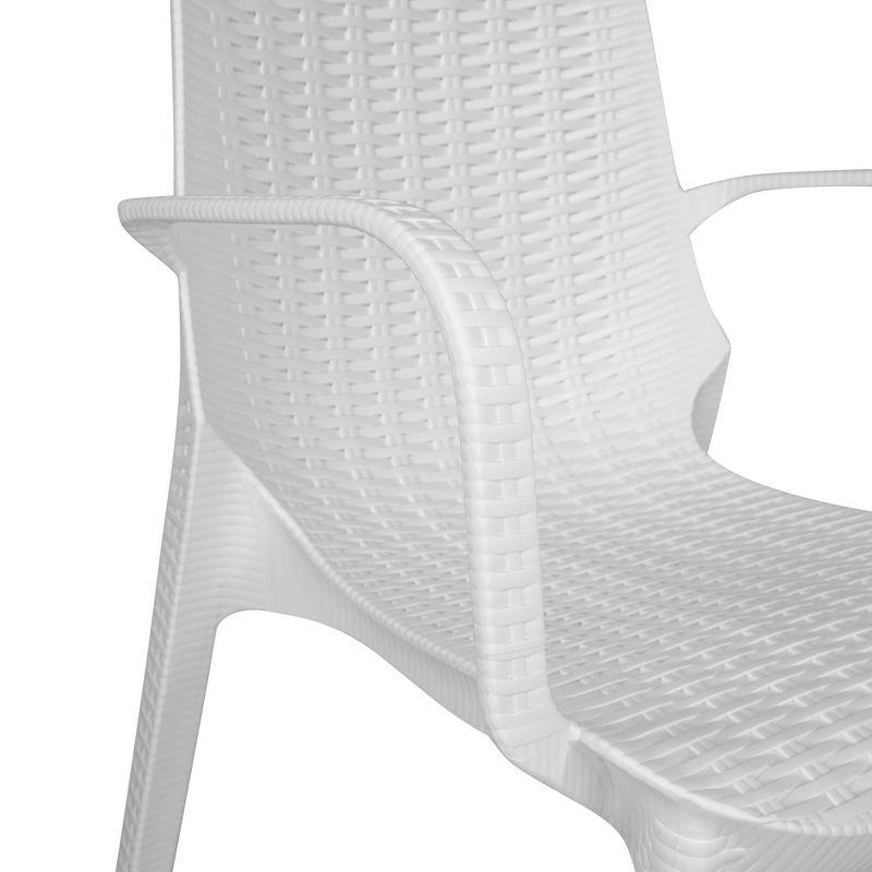 Kent Modern White Polypropylene Outdoor Dining Chair Set of 4