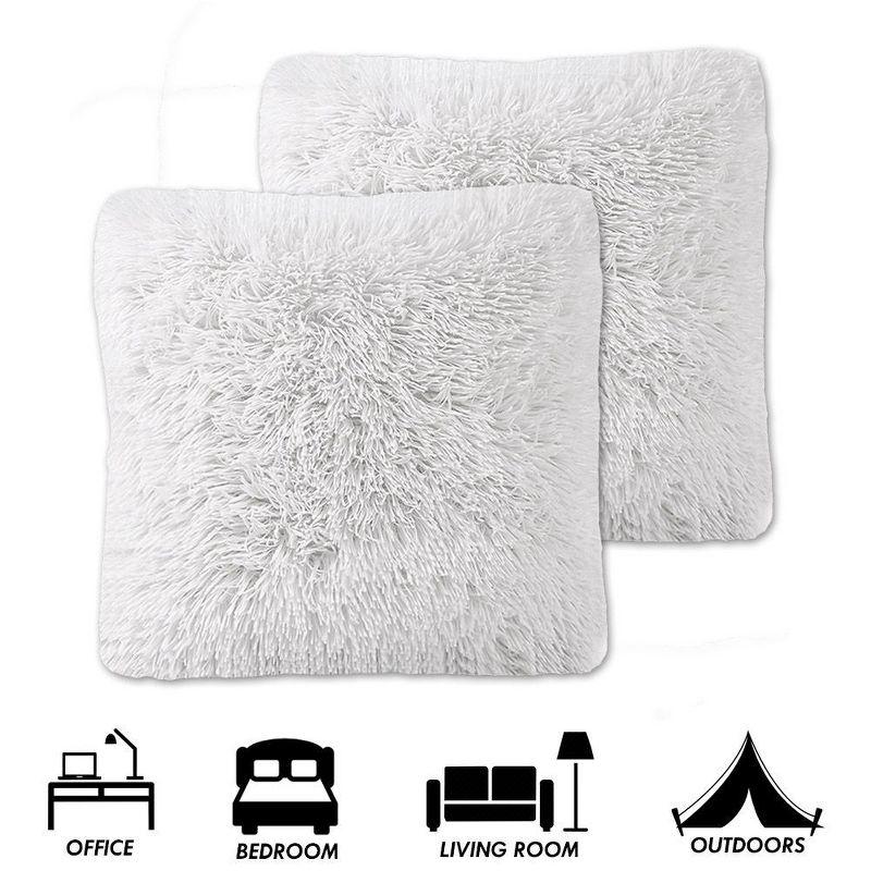 Faux Fur Reversible Throw Pillow (Set of 2)