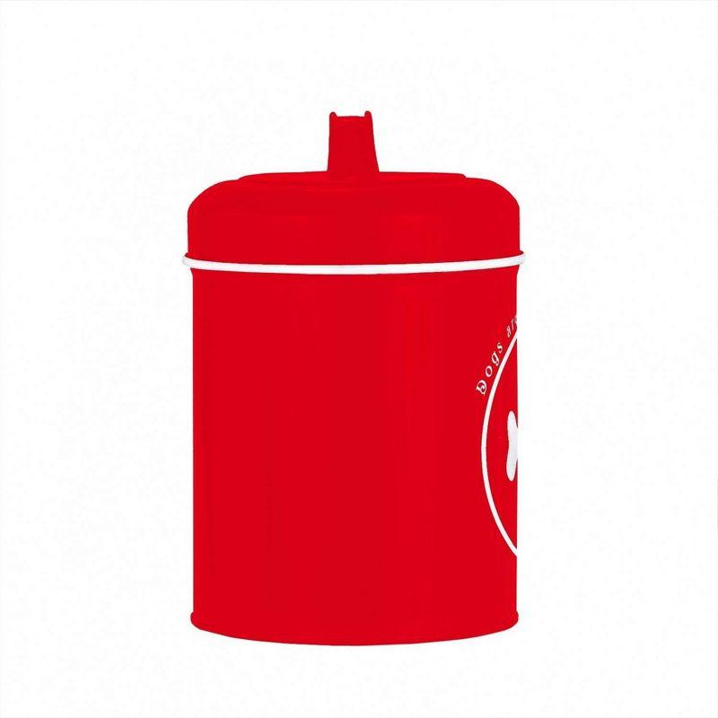 Amici Pet Dogs Favorite Metal Food Canister, Medium, 64 oz, For your countertop Kitchen, tight fitting ceramic lid with a gasket