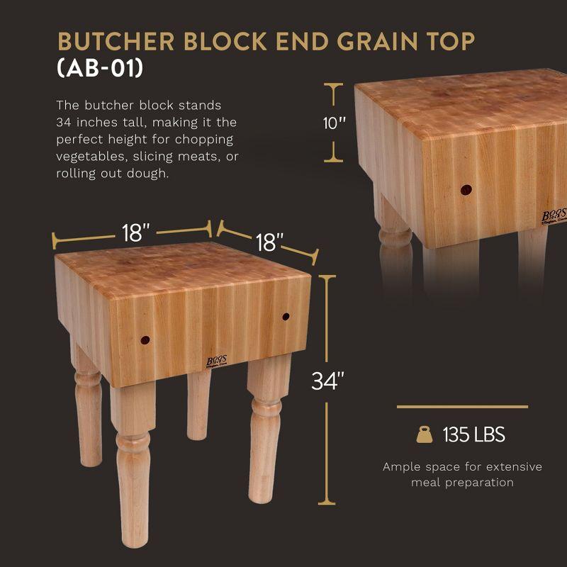 Maple Wood Butcher Block Table with Open Base