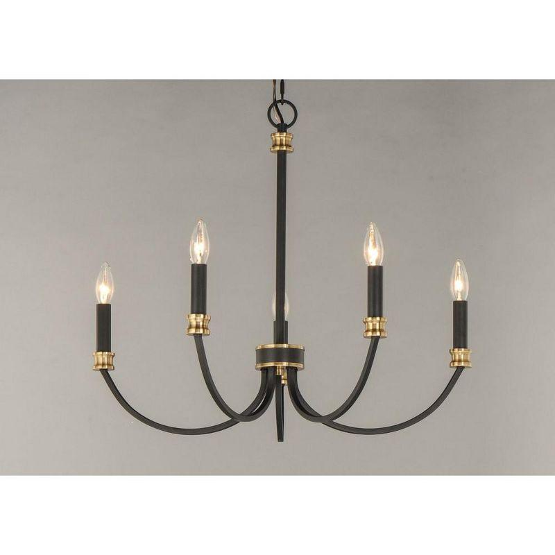 Charlton Black and Antique Brass 5-Light Candelabra Chandelier