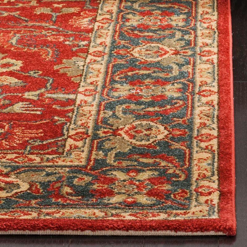 Elegant Red and Beige 9' x 12' Reversible Synthetic Area Rug