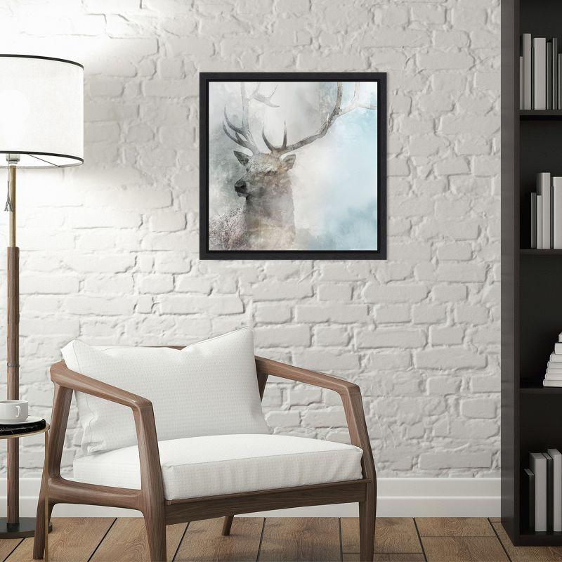 Amanti Art Stag Gaze II by Ken Roko Canvas Wall Art Print Framed 16 x 16-in.