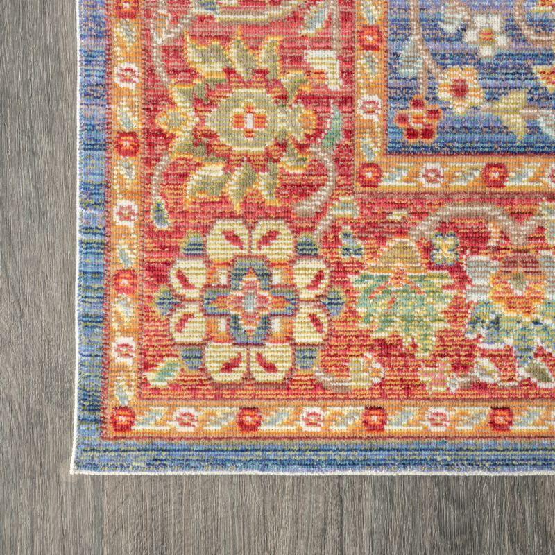 Reversible Red Synthetic Rectangular Area Rug 5' x 8'