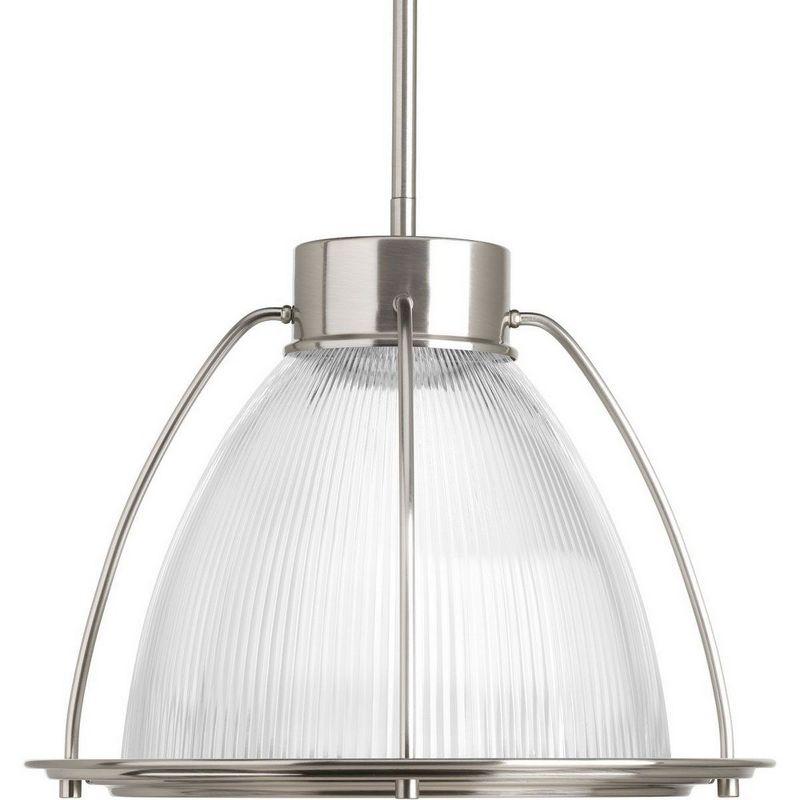 Brushed Nickel Prismatic Glass LED Pendant Light