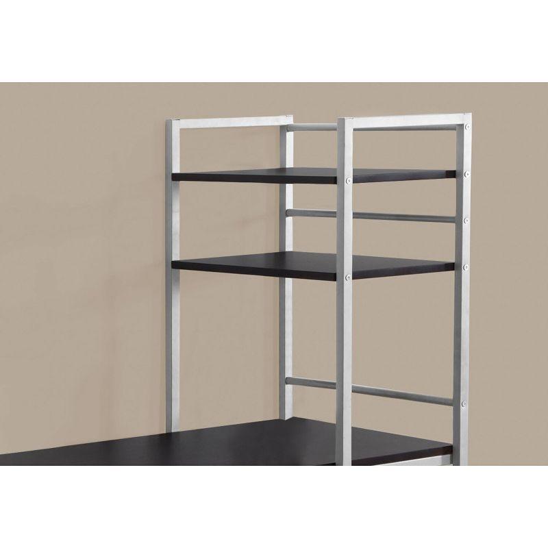 Monarch Specialties Computer Desk Home Office Laptop Storage Shelves 48InchL Work Metal Laminate Brown Grey Contemporary Modern