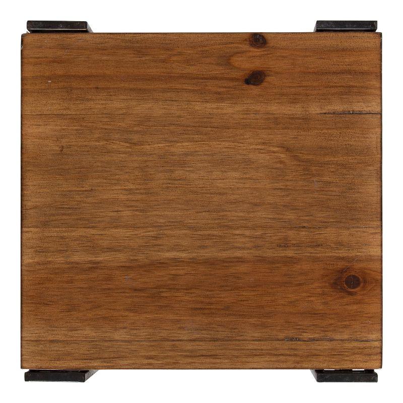 Kate and Laurel Lintz Square Wood Tea Table, 12x12x30, Brown