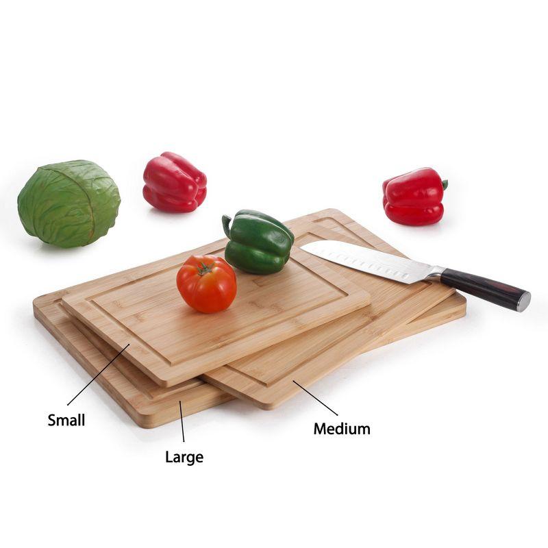 Dura Culina® Bamboo Cutting Boards, Natural, Bamboo Kitchen Chopping Board for Food Prep, Chopping, and Carving Meat, Fruits, and Vegetables - Medium