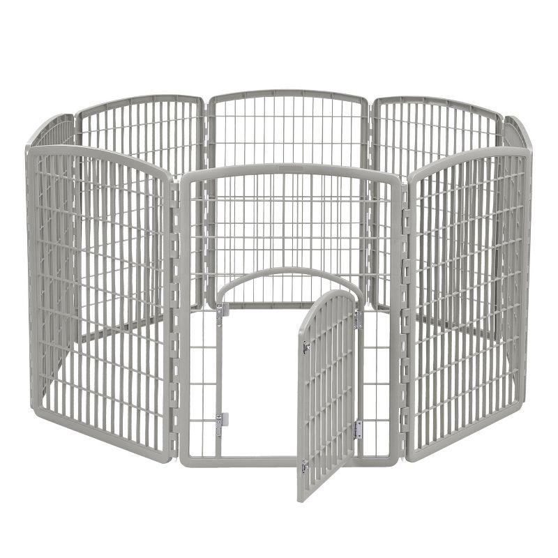 IRIS USA 4-8Panel 24/34"H Plastic Pet Playpen with Door