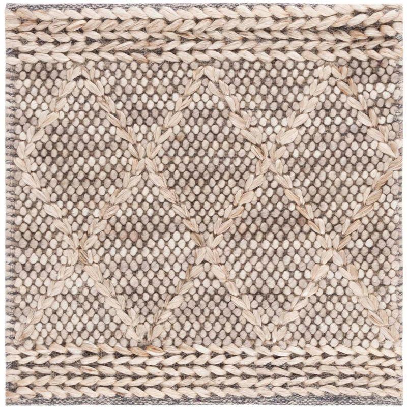 Natura NAT223 Hand Woven Indoor Area Rug - Brown/Natural - 6'x6' - Safavieh