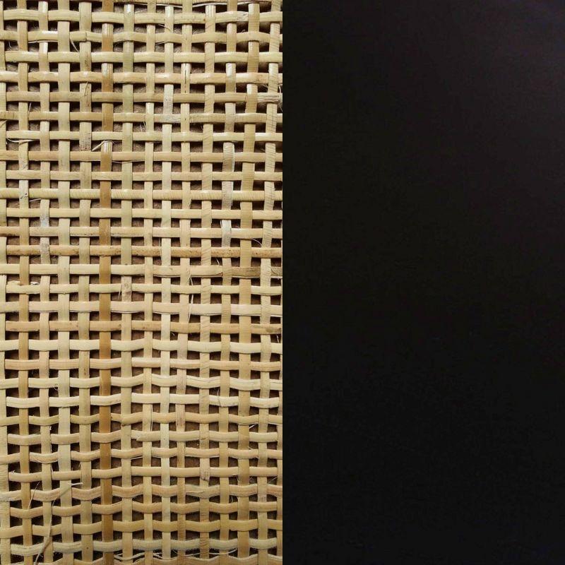 43" Bonnie Rattan and Wood 2 Door TV Cabinet for TVs up to 59" Matte Black/Light Mango Wood - Nathan James