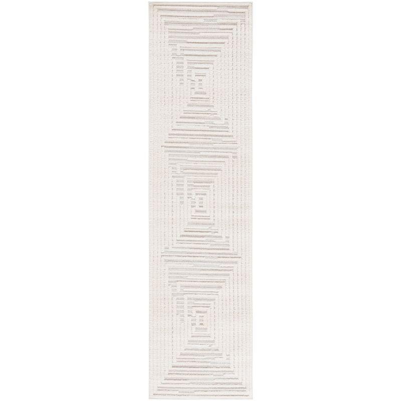 Elmhurst Ivory and Gray Geometric Runner Rug 2'2" x 8'