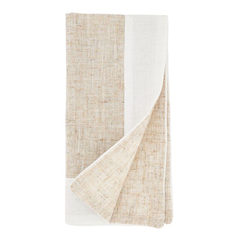 Natural Two Tone Linen Dinner Napkins Set of 4