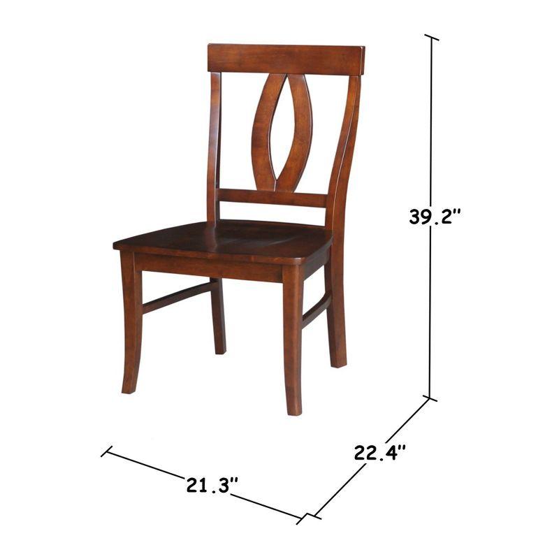 International Concepts Set of 2 Cosmo Verona Splat Back Chairs Espresso: Hardwood Frame, 250lb Capacity