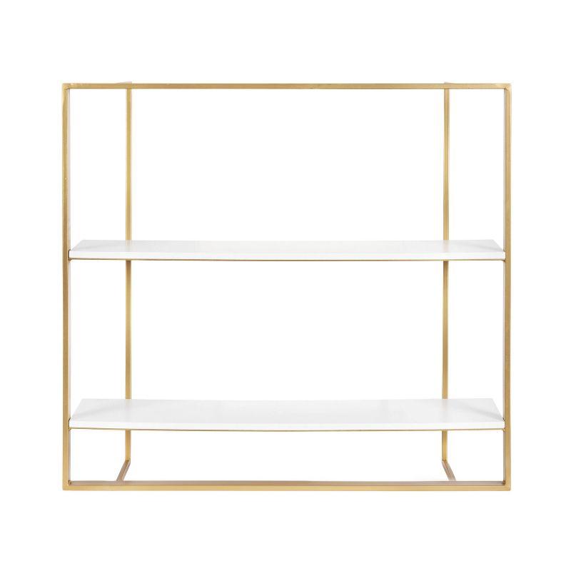 Kate & Laurel All Things Decor 24"x22" Kercheval Modern Wood Shelf Gold