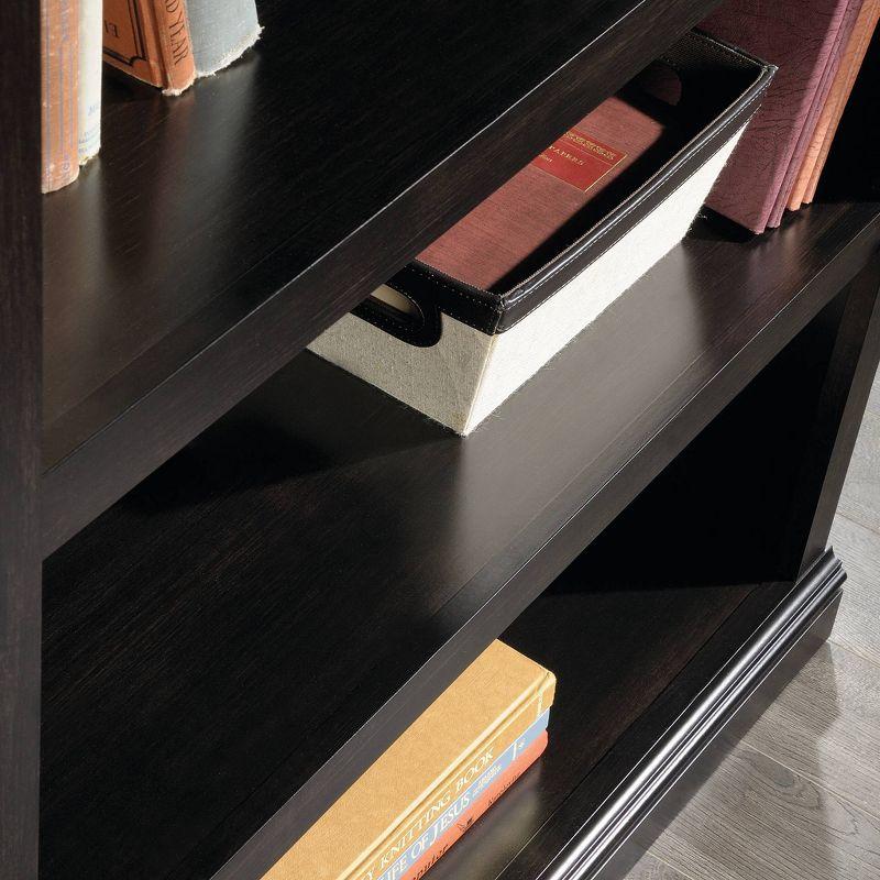 Estate Black Adjustable 3-Shelf Bookcase with Slide-On Moldings