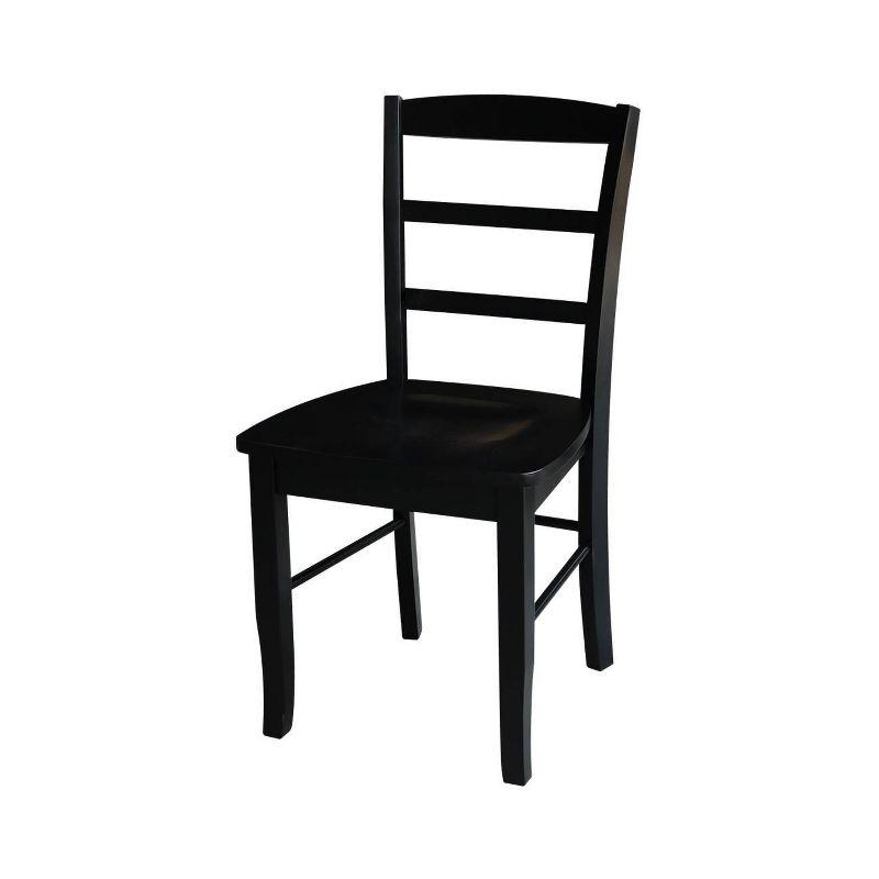Set of 2 Madrid Ladderback Chairs Black - International Concepts: Solid Wood, Armless, Transitional Style